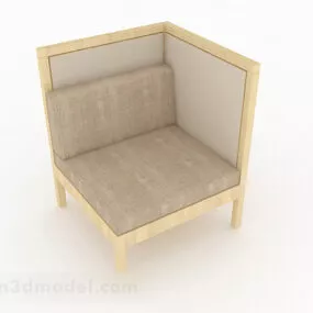 Yellow Minimalist Corner Sofa Chair 3d model