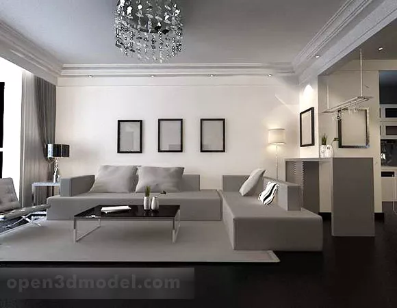 Modern Living Room Furniture Interior V5 3d model Modern Living Room Furniture Interior V5 3d model