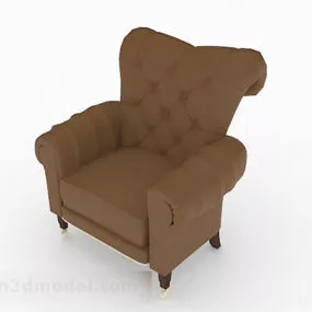 European Brown Sofa Chair Furniture 3d model