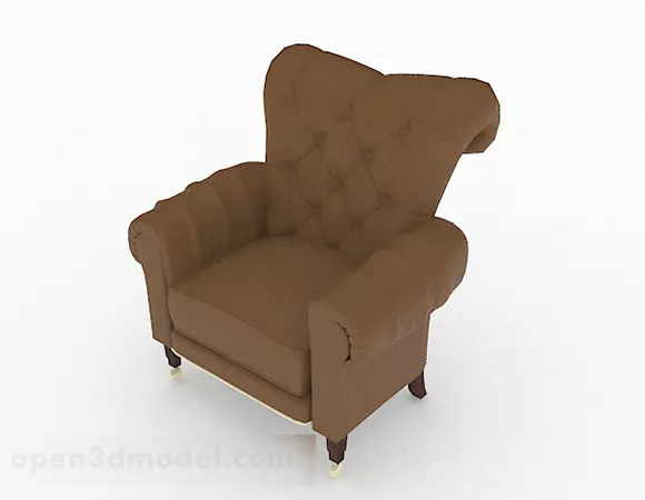 European Brown Sofa Chair Furniture 3d model European Brown Sofa Chair Furniture 3d model