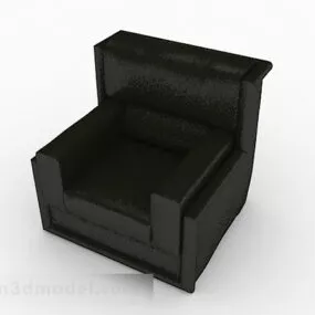 Black Minimalist Sofa Chair Furniture 3d model
