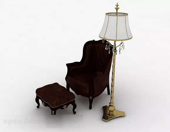 European Brown Sofa Chair Furniture V1 3d model European Brown Sofa Chair Furniture V1 3d model