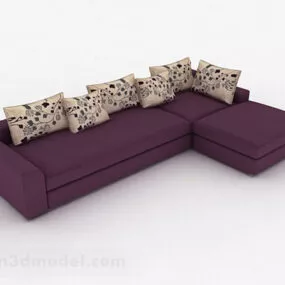 Purple Multi-seats Sofa Furniture V1 3d model