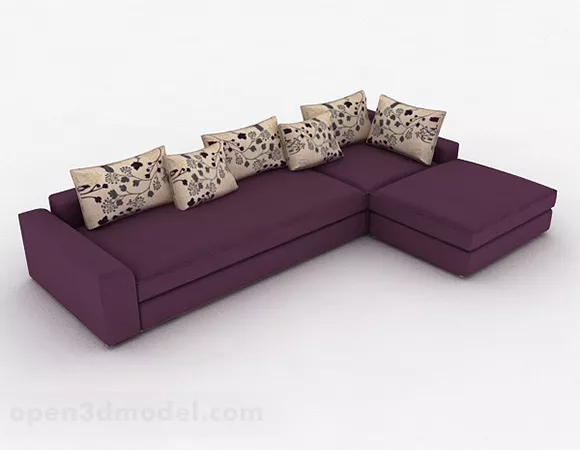 Purple Multi-seats Sofa Furniture V1 3d model Purple Multi-seats Sofa Furniture V1 3d model