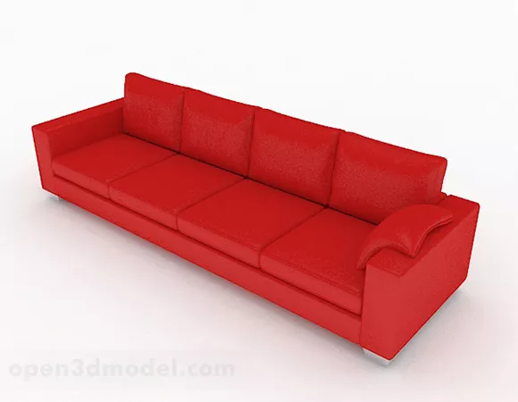 Red Multi-seats Sofa Furniture V1 3d model Red Multi-seats Sofa Furniture V1 3d model