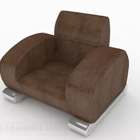 Brown Leisure Sofa Chair Furniture V1 3d model