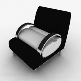 Black Minimalist Sofa Chair Furniture V2 3d model