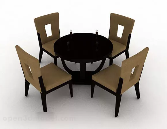 Simple Wooden Dining Table And Chair 3d model Simple Wooden Dining Table And Chair 3d model
