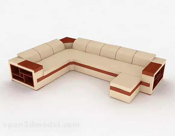 Brown Multi-seats Sofa Furniture V8 3d model Brown Multi-seats Sofa Furniture V8 3d model