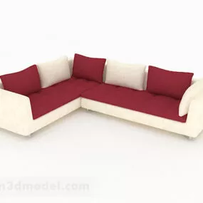 Red Multi-seats Sofa Furniture V3 3d model