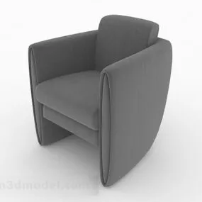 Gray Simple Sofa Chair Furniture V1 3d model