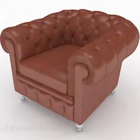 European Brown Home Sofa Chair Furniture 3d model