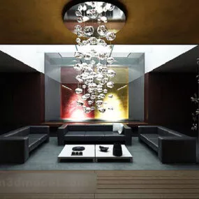 Living Room Simple Furniture Interior 3d model