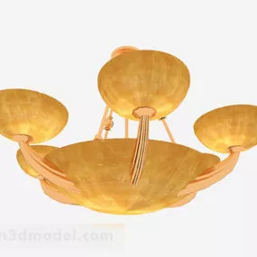 Yellow Color Home Chandelier 3d model