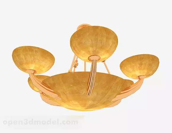 Yellow Color Home Chandelier 3d model Yellow Color Home Chandelier 3d model