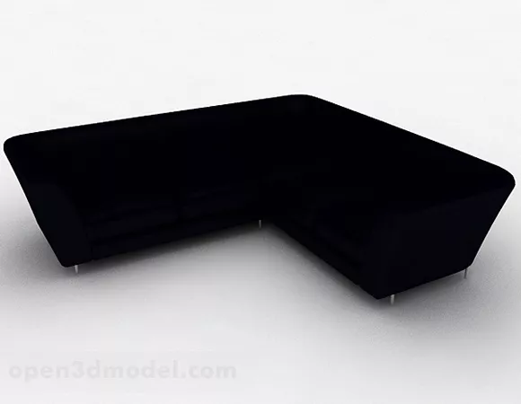 Black Multi-seats Sofa Furniture V5 3d model Black Multi-seats Sofa Furniture V5 3d model