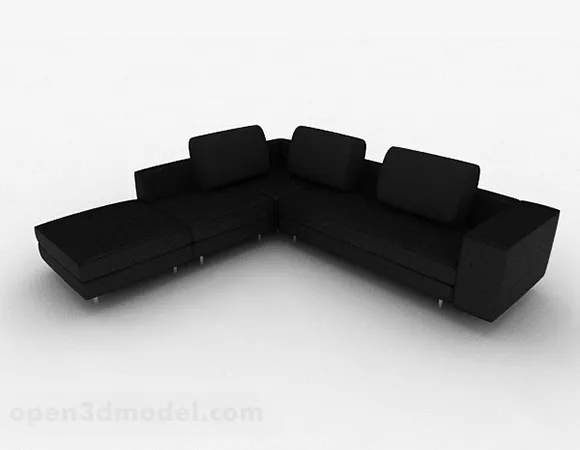 Black Multi-seats Sofa Furniture V6 3d model Black Multi-seats Sofa Furniture V6 3d model