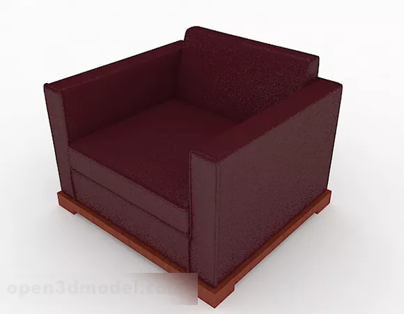 Dark Red Minimalist Sofa Chair Furniture V2 3d model Dark Red Minimalist Sofa Chair Furniture V2 3d model