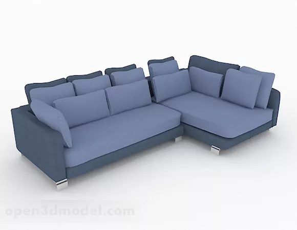 Blue Multi-seats Sofa Furniture V3 3d model Blue Multi-seats Sofa Furniture V3 3d model