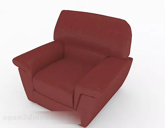 Red Color Minimalist Sofa Chair Furniture 3d model Red Color Minimalist Sofa Chair Furniture 3d model