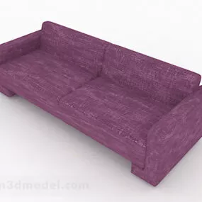 Purple Fabric Sofa Furniture 3d model