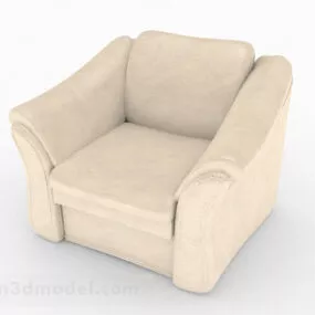 Beige Single Sofa Furniture 3d model