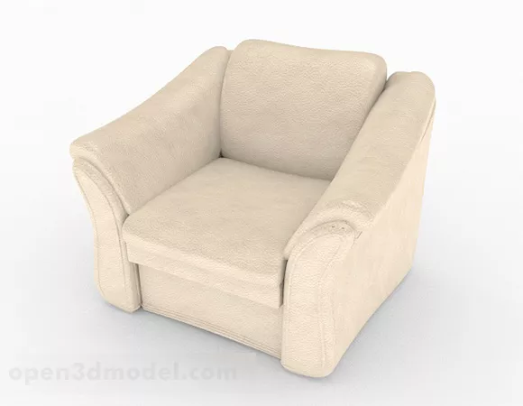 Beige Single Sofa Furniture 3d model Beige Single Sofa Furniture 3d model