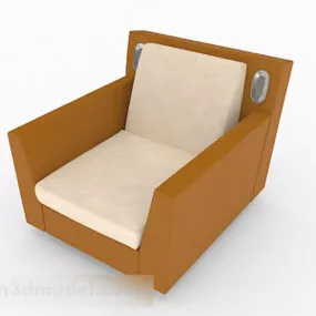 Brown Single Sofa Furniture V5 3d model