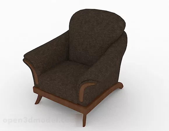 Brown Home Single Sofa 3d model Brown Home Single Sofa 3d model
