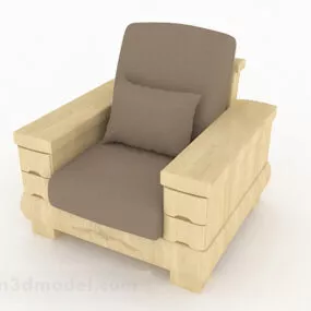 Brown Minimalist Single Sofa Furniture V2 3d model