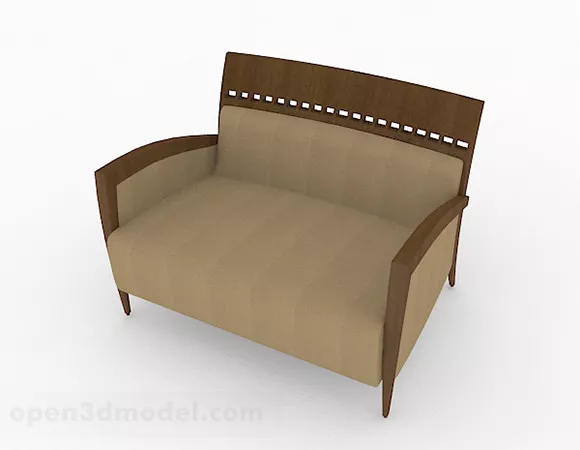 Brown Wooden Single Sofa Furniture V2 3d model Brown Wooden Single Sofa Furniture V2 3d model