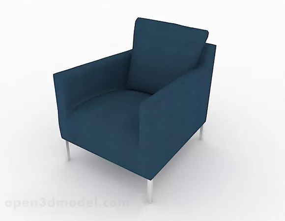 Blue Minimalist Single Sofa Furniture 3d model Blue Minimalist Single Sofa Furniture 3d model