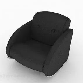 Black Minimalist Single Sofa Furniture V5 3d model