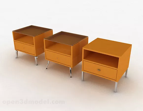 Yellow Bedside Table Furniture 3d model Yellow Bedside Table Furniture 3d model