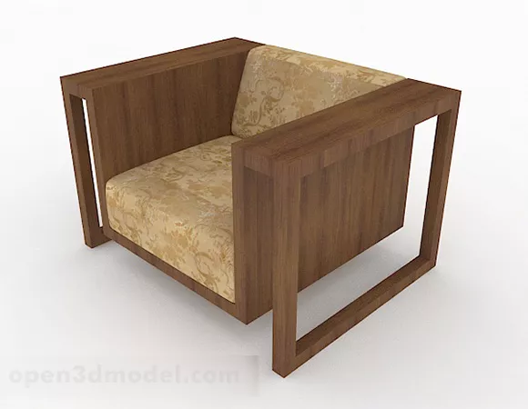 Rural Brown Wooden Single Sofa Furniture V1 3d model Rural Brown Wooden Single Sofa Furniture V1 3d model