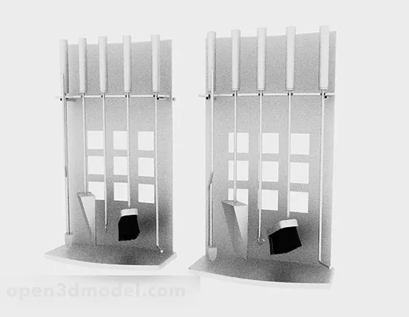 Stone Fireplace Modern Shape 3d model