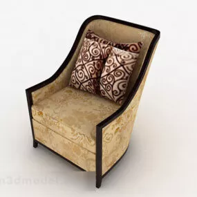 European Yellow Single Sofa Furniture 3d model