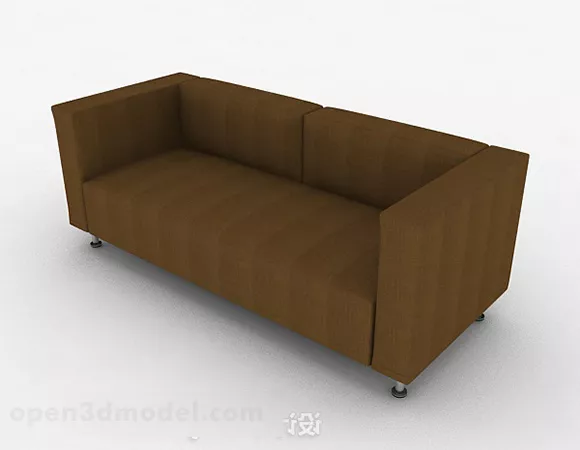 Brown Fabric Loveseat Sofa 3d model Brown Fabric Loveseat Sofa 3d model