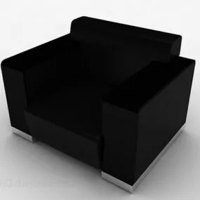 Black Minimalist Single Sofa Furniture V6 3d model