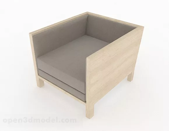 Brown Minimalist Square Single Sofa 3d model Brown Minimalist Square Single Sofa 3d model