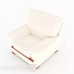 White Home Single Sofa Furniture 3d model