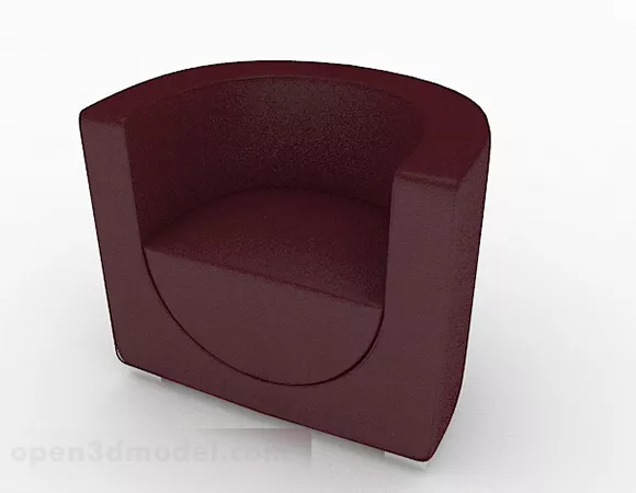 Dark Red Minimalist Single Sofa Furniture 3d model Dark Red Minimalist Single Sofa Furniture 3d model