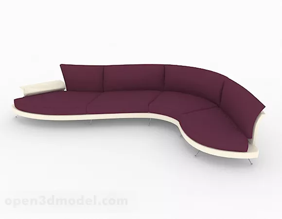 Purple Multi-seats Sofa Furniture V3 3d model Purple Multi-seats Sofa Furniture V3 3d model