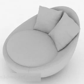 Gray Leisure Single Sofa Design 3d model