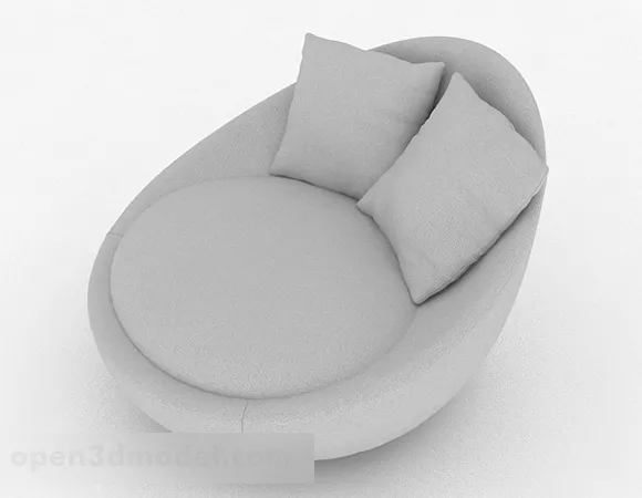 Gray Leisure Single Sofa Design 3d model Gray Leisure Single Sofa Design 3d model