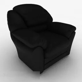 Black Home Single Sofa Design 3d model