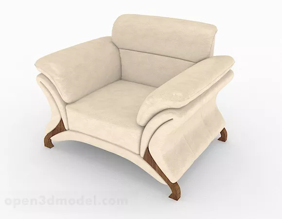 Beige Color Home Single Sofa Design 3d model Beige Color Home Single Sofa Design 3d model
