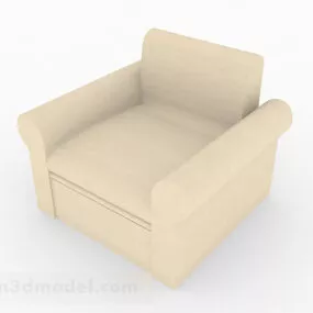 Yellow Minimalist Single Sofa Design 3d model