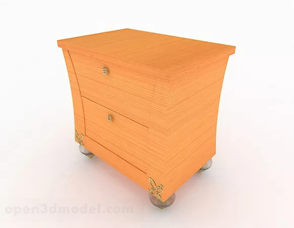 Yellow Wooden Bedside Table Design 3d model Yellow Wooden Bedside Table Design 3d model