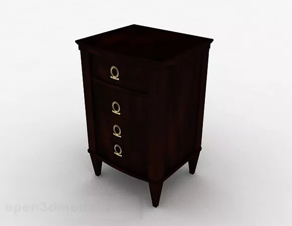 Brown Wooden Bedside Table Design V2 3d model Brown Wooden Bedside Table Design V2 3d model